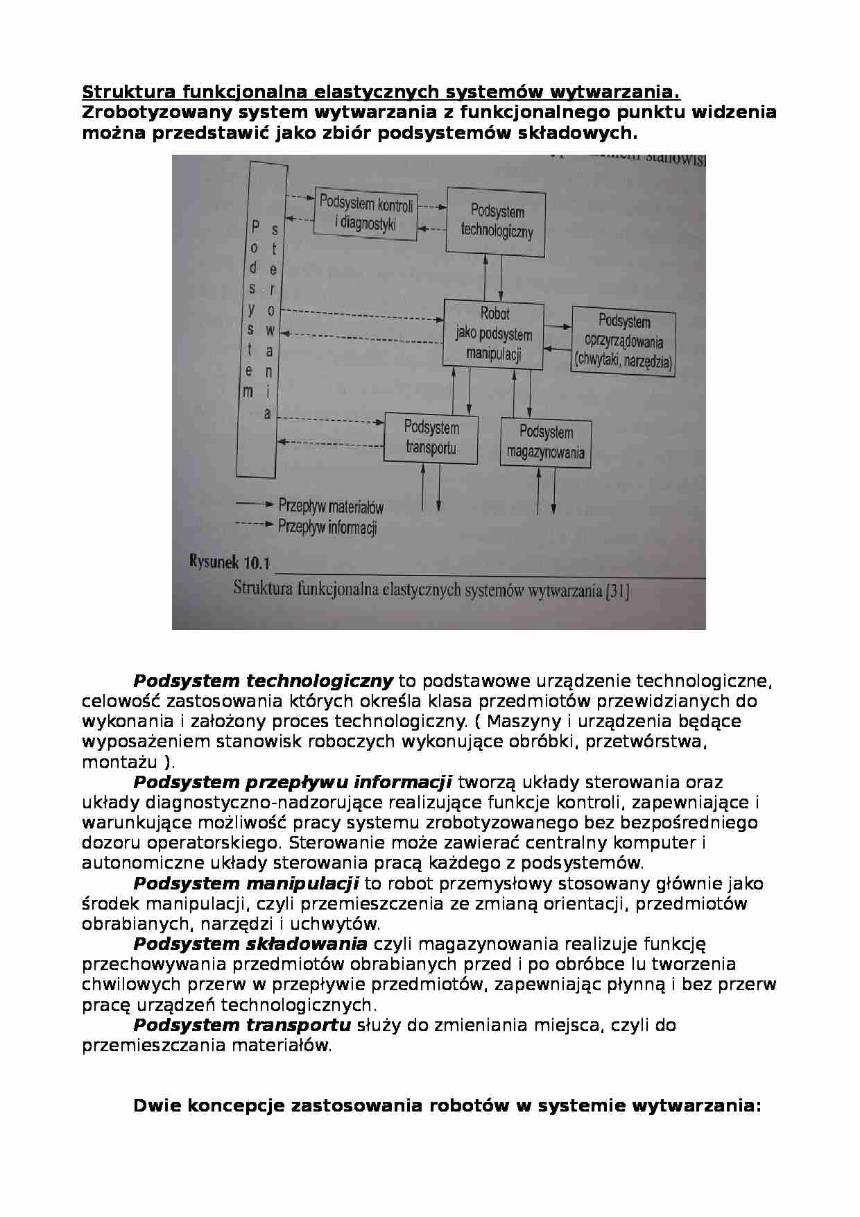 Struktura funkcjonalna elastycznych systemów wytwarzania-opracowanie - strona 1