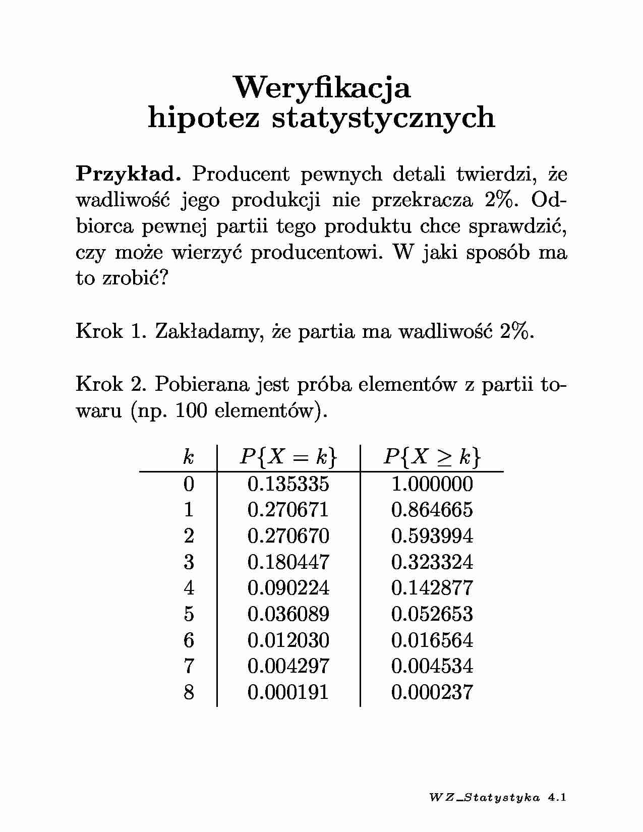 statystyka- weryfikacja hipotez - strona 1