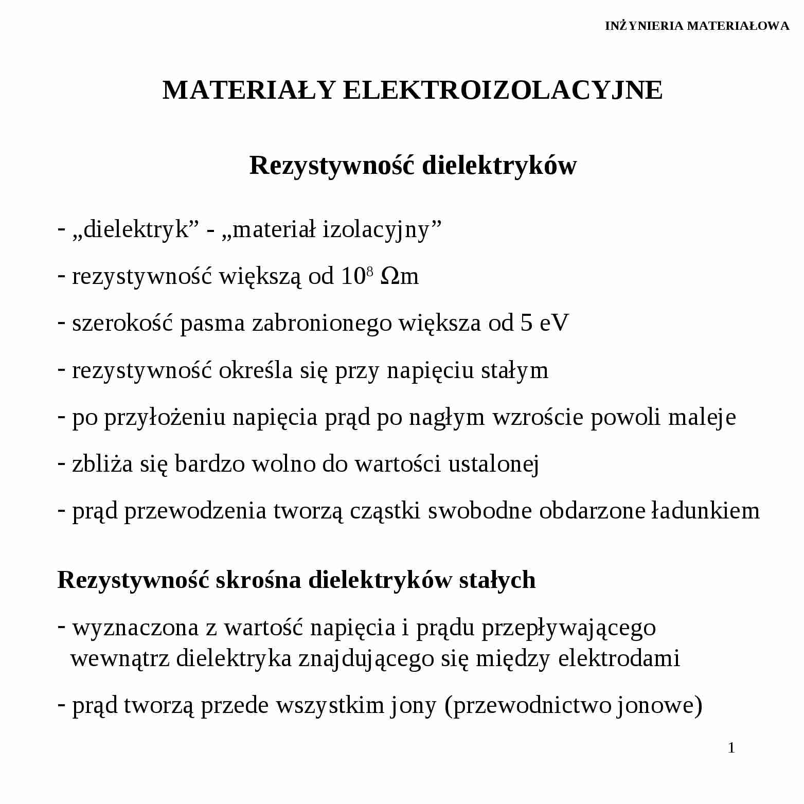 Materialy elektroizolacyjne - omówienie - strona 1