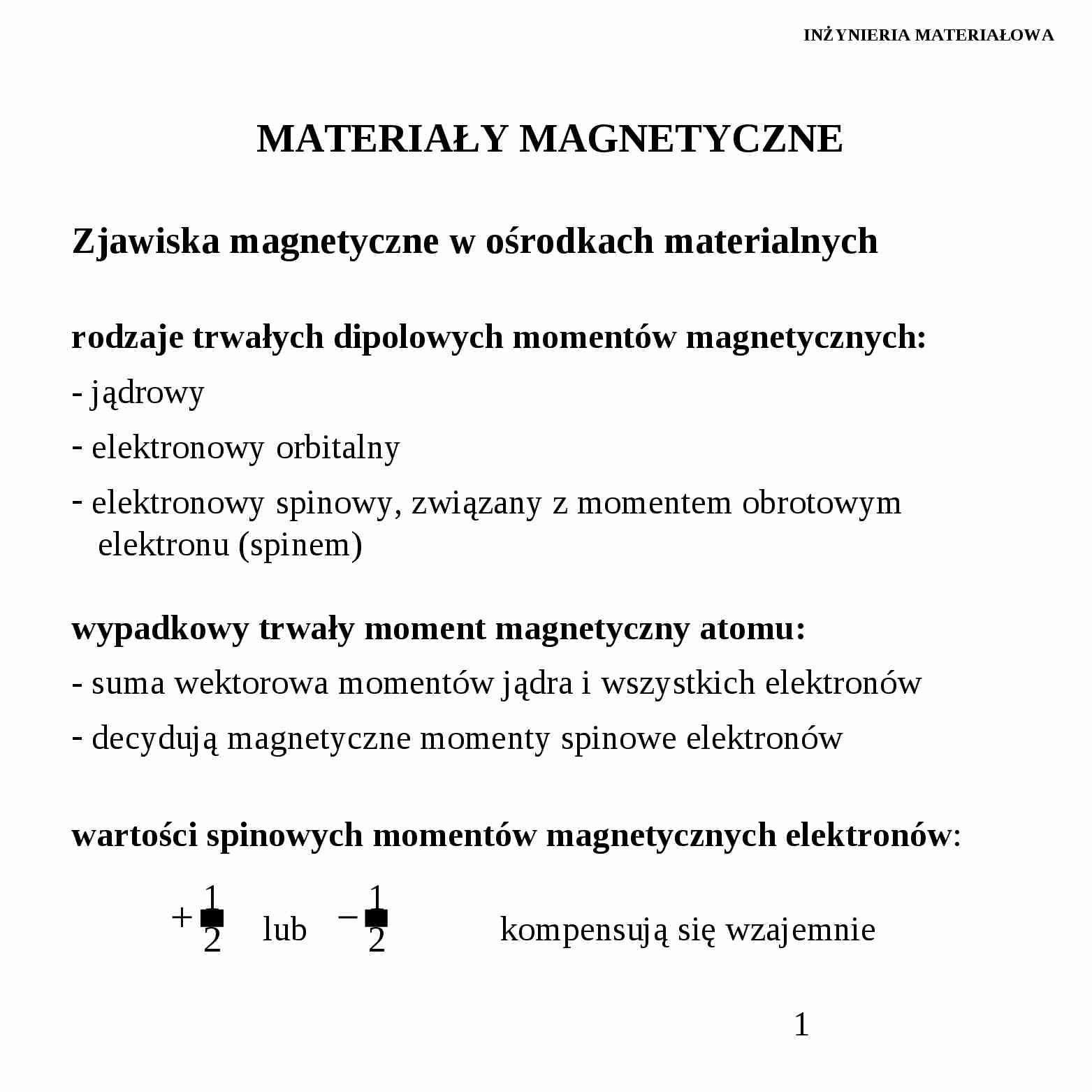 Materiały magnetyczne - omówienie - strona 1