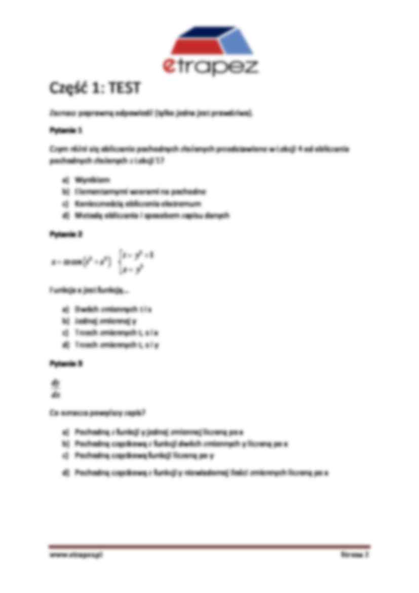 Pochodne funkcji zlożonych  - zadania - strona 2