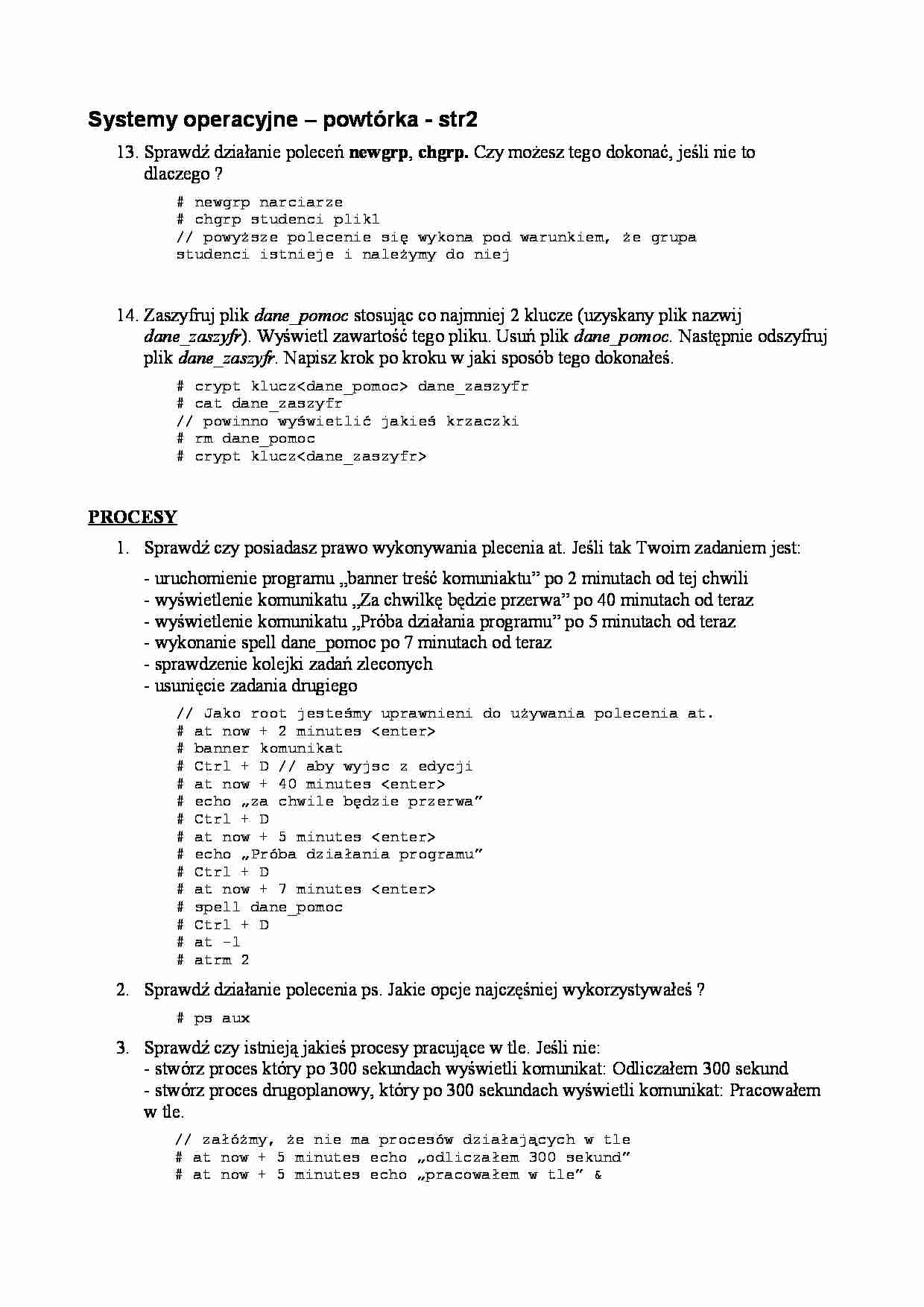 Systemy operacyjne - powtórka cześć 2 - strona 1