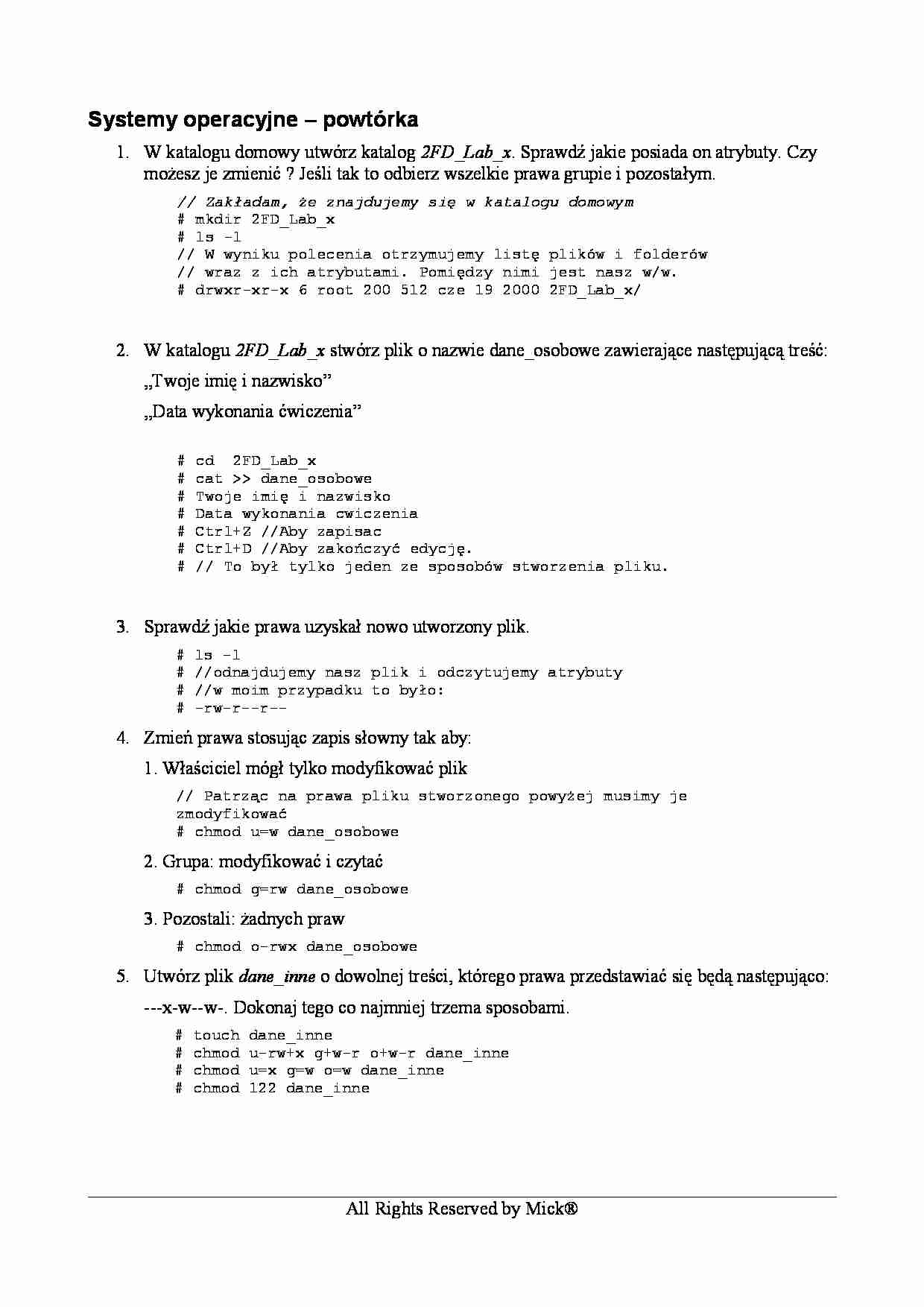 Systemy operacyjne - powtórka - strona 1