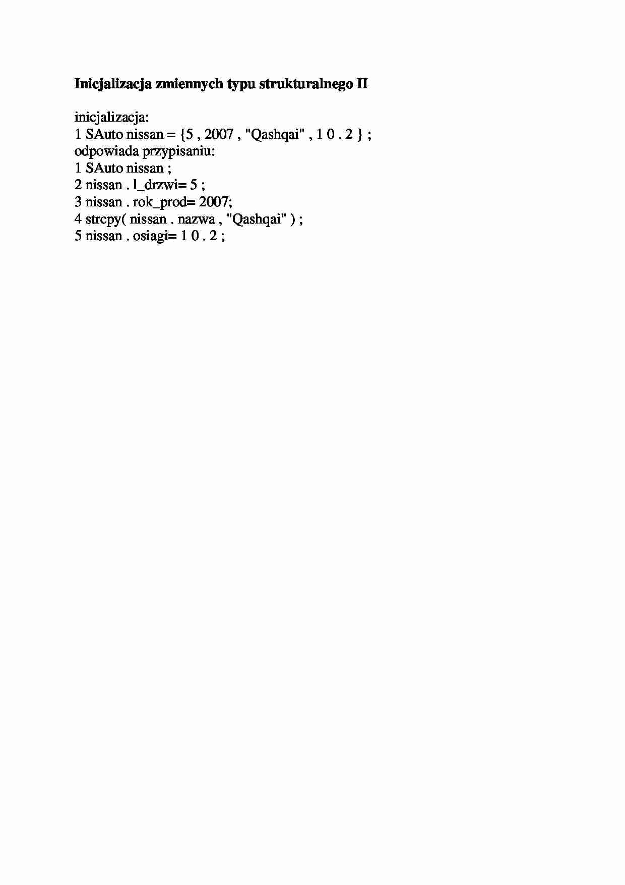 Inicjalizacja zmiennych typu strukturalnego II-opracowanie - strona 1