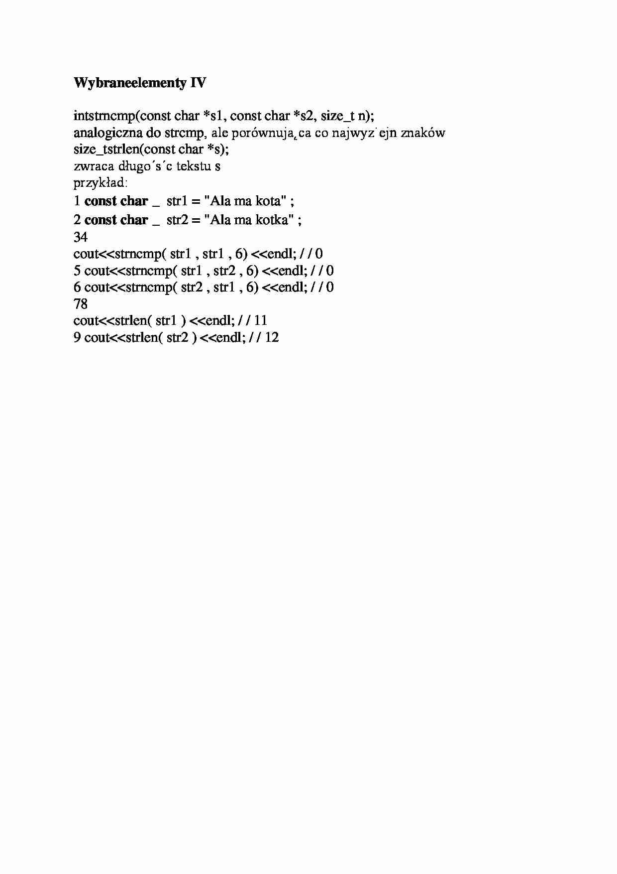 Wybrane elementy IV-opracowanie - strona 1