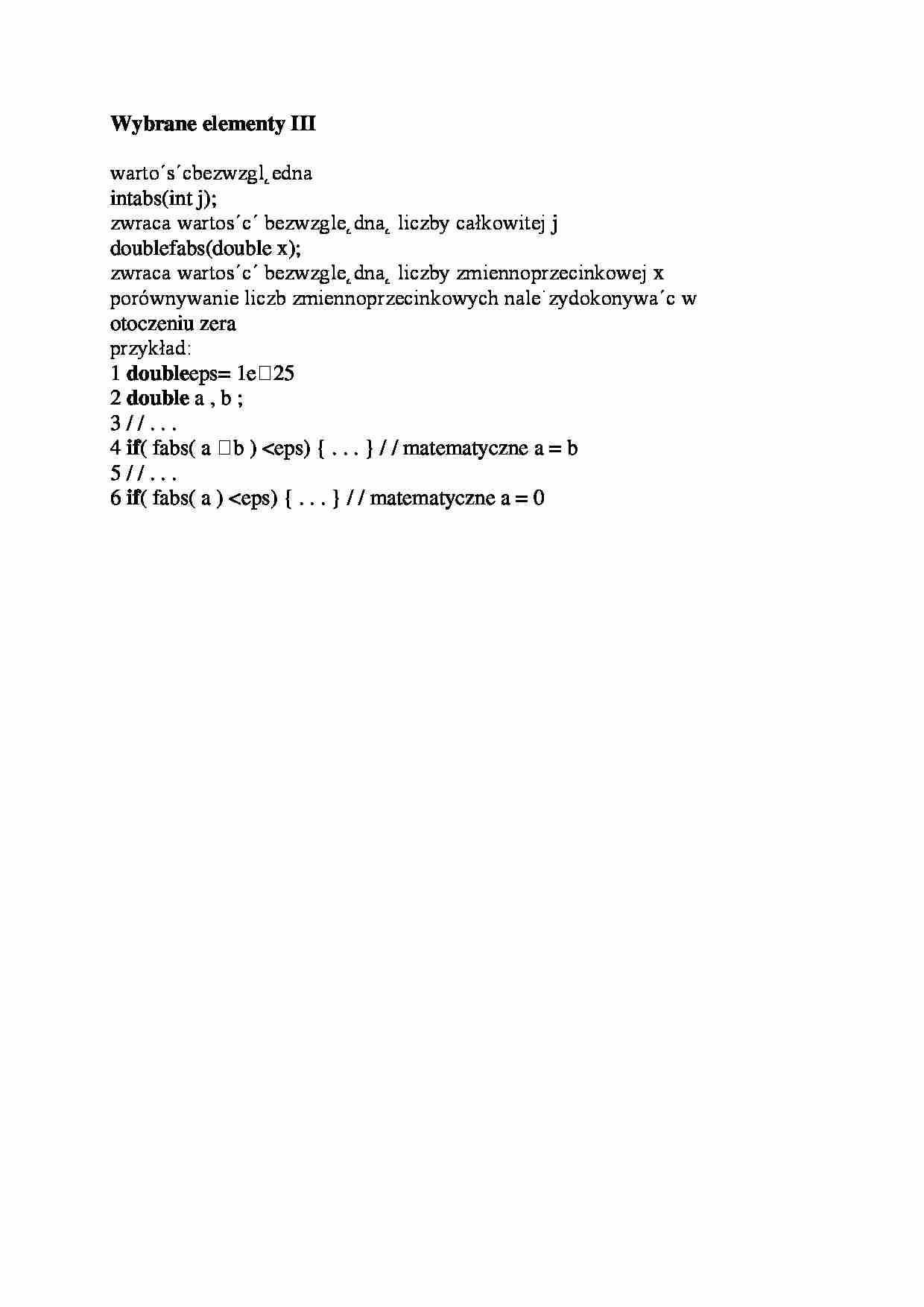 Wybrane elementy III-opracowanie - strona 1