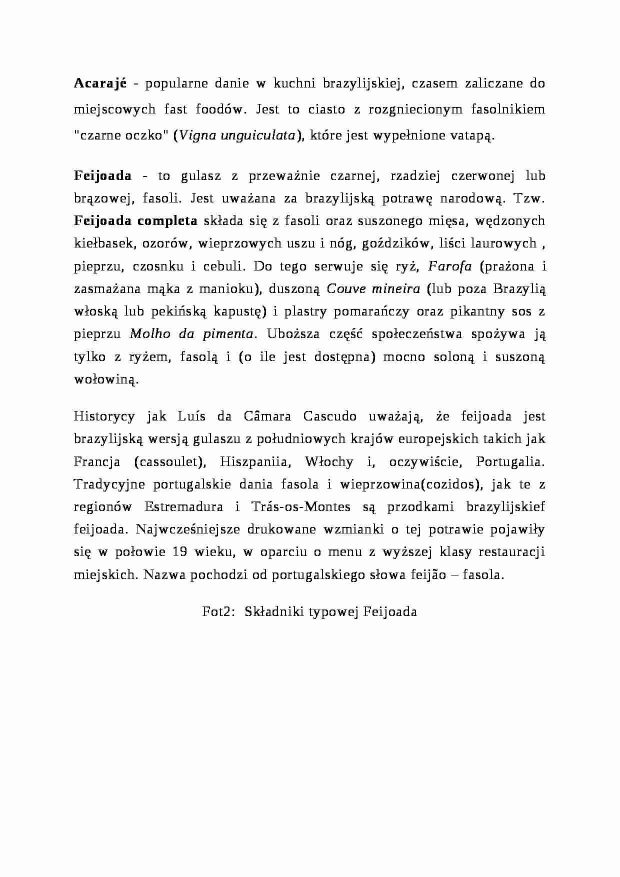 Acarajé  - omówienie  - strona 1