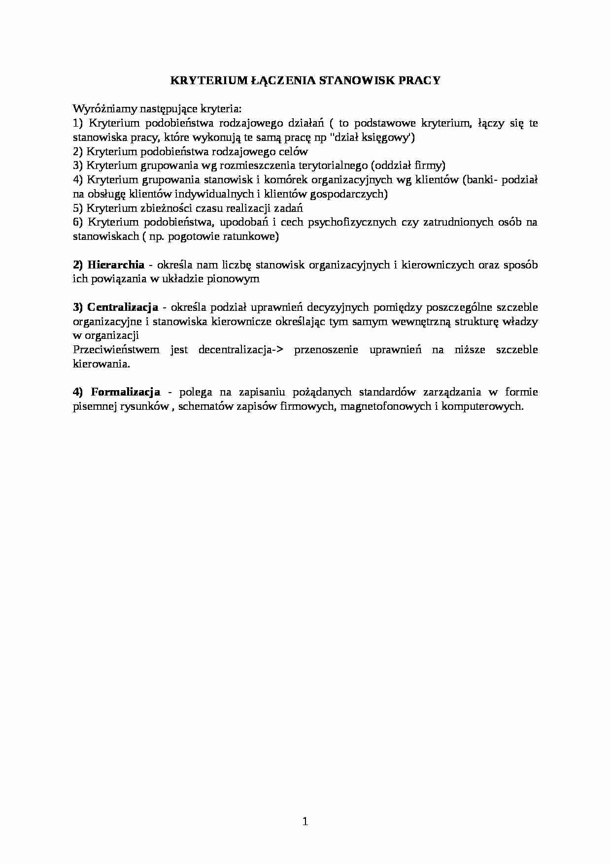 Kryterium łączenia stanowiska pracy -  omówienie - strona 1