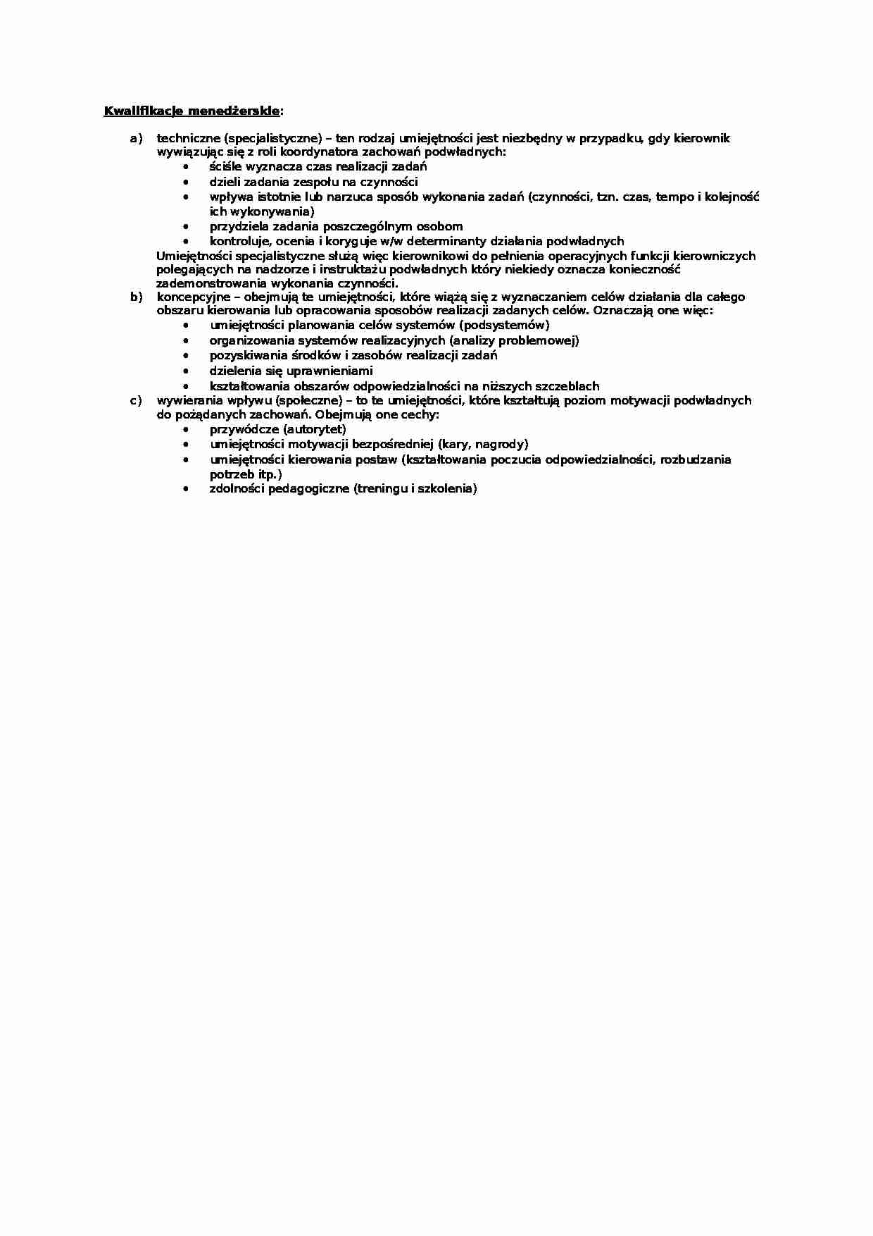 Kwalifikacje menedżerskie - omówienie - strona 1