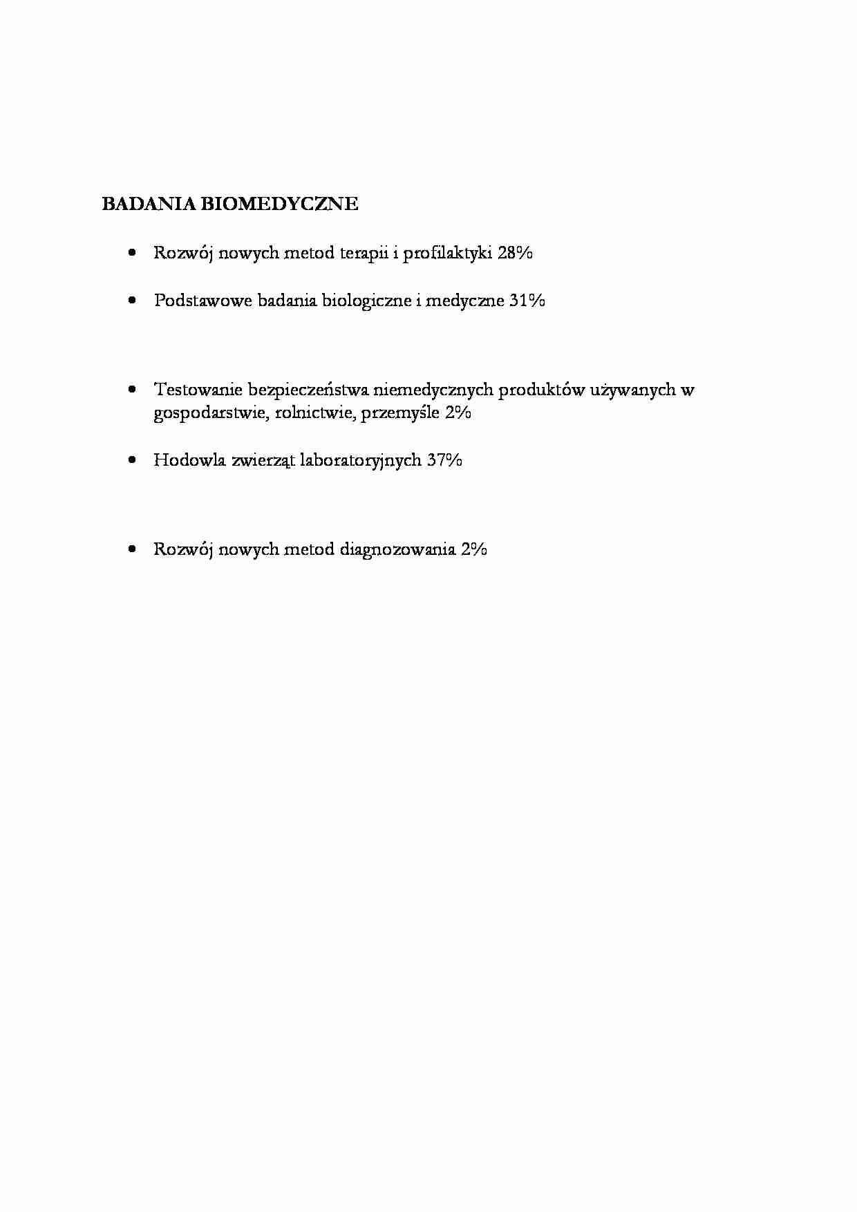 Badania biomedyczne - opracowanie - strona 1