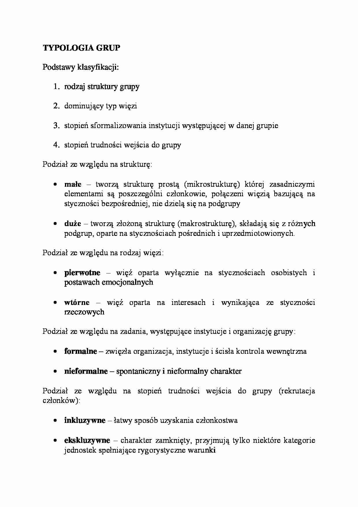 Typologia grup-opracowanie  - strona 1