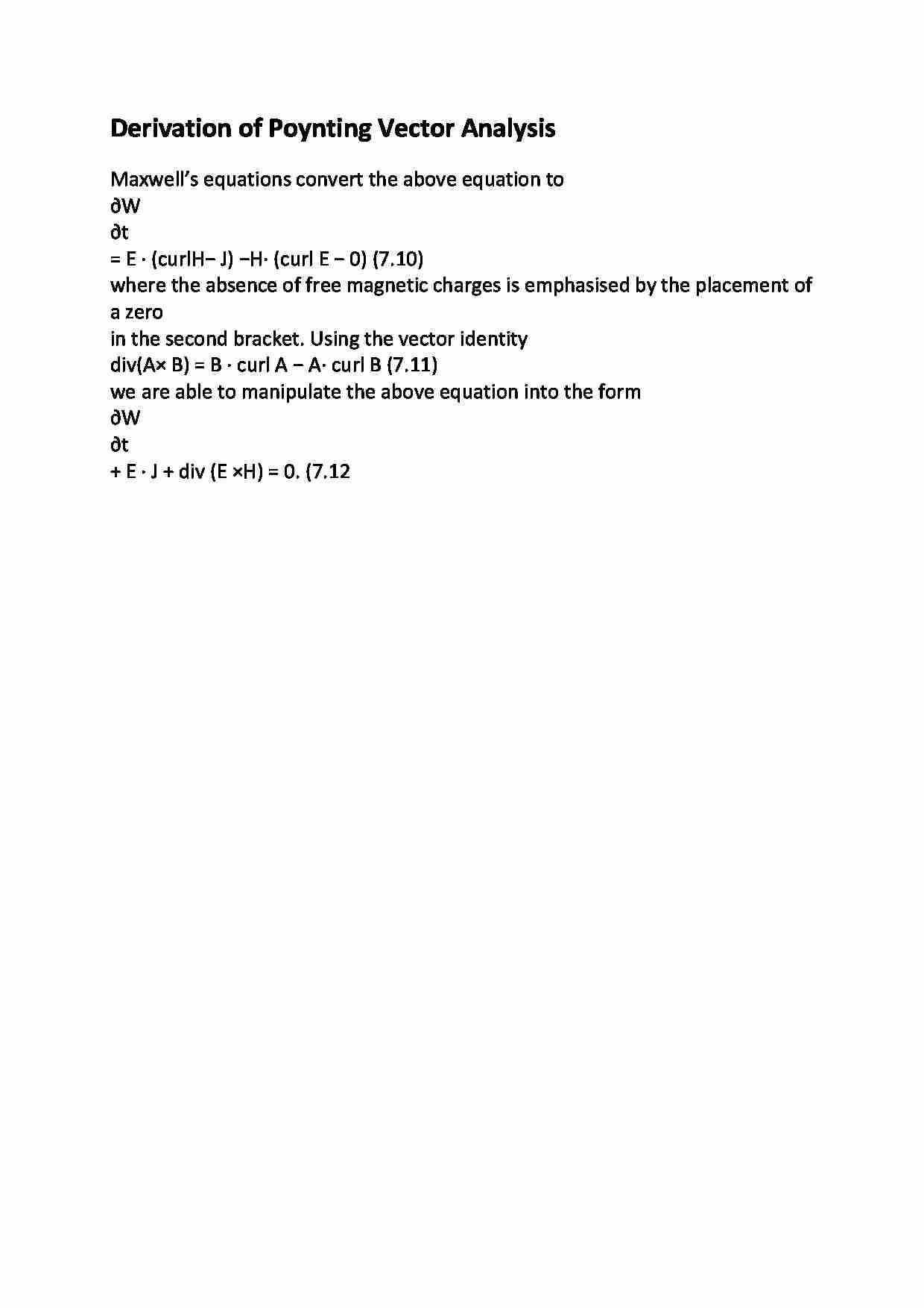 Derivation of Poynting Vector Analysis - wykład - strona 1