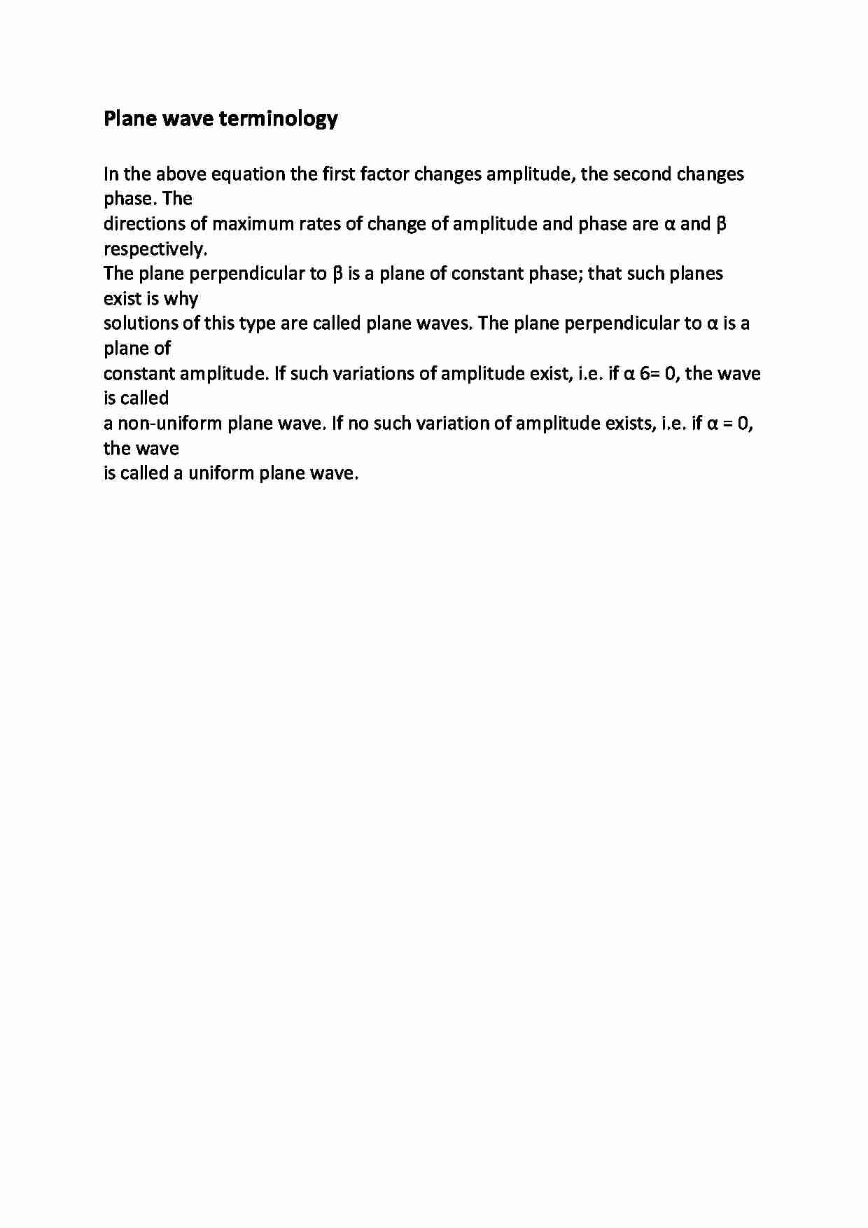 Plane wave terminology - opracowanie - strona 1