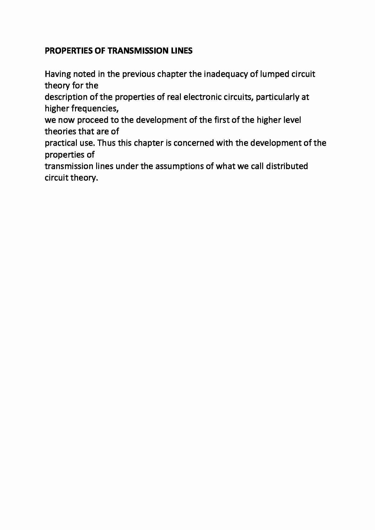 Properties of transmission lines - wykład - strona 1