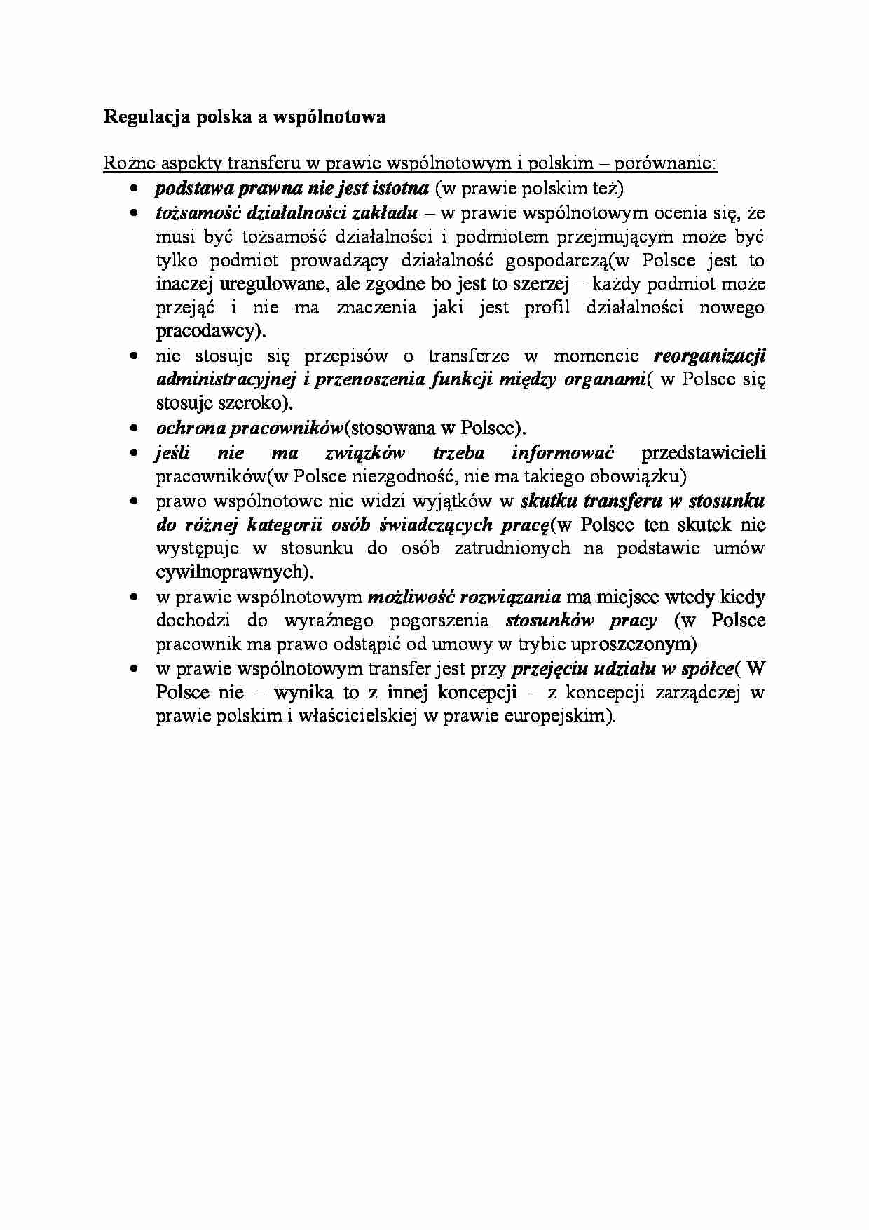 Regulacja polska a wspólnotowa - strona 1