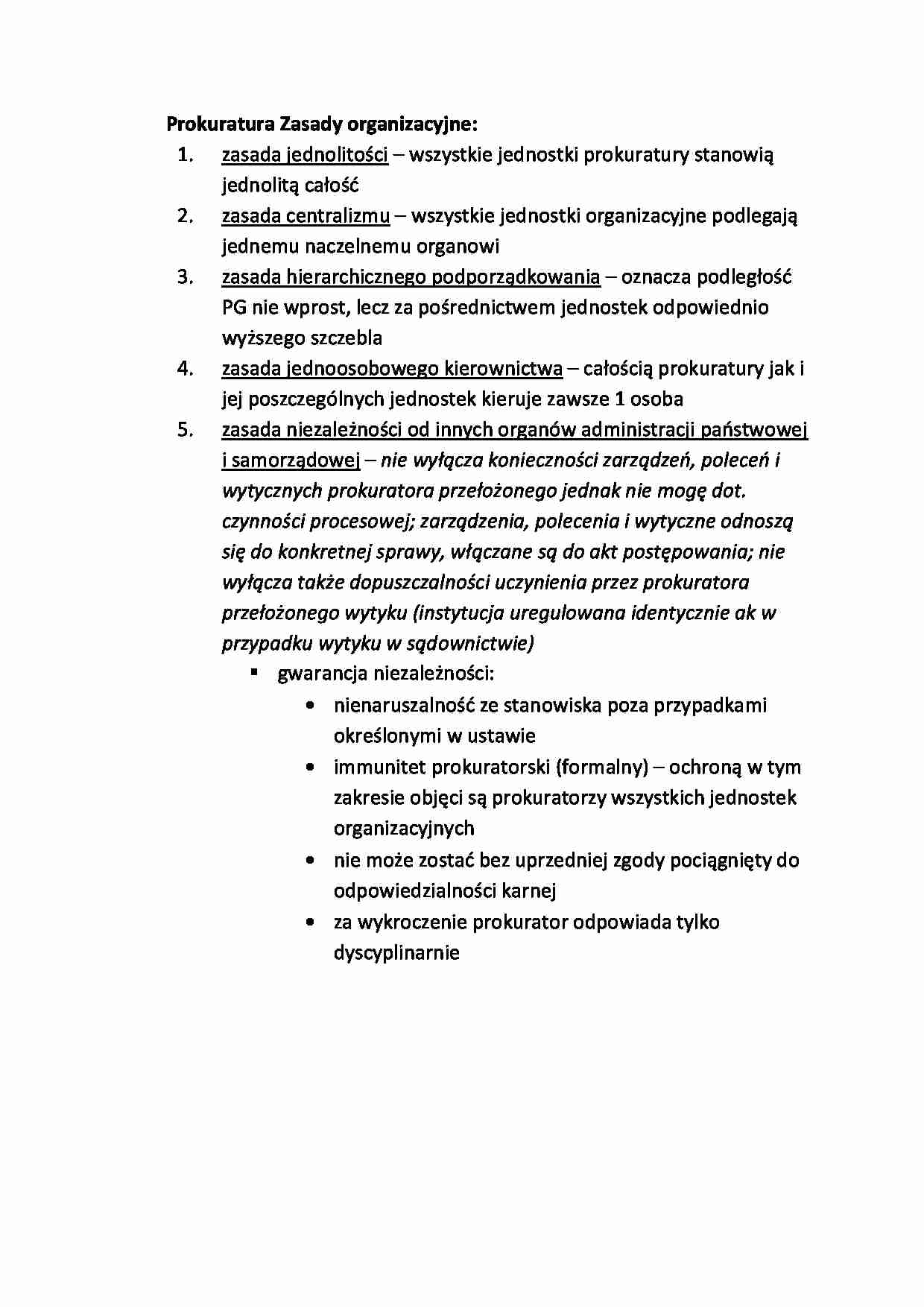 Prokuratura Zasady organizacyjne - strona 1