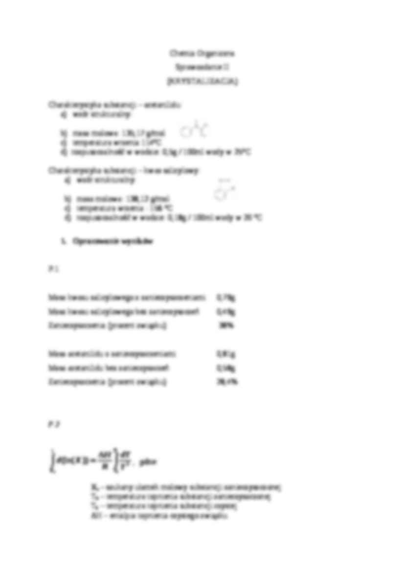 Chemia organiczna - sprawozdanie - krystalizacja - strona 2