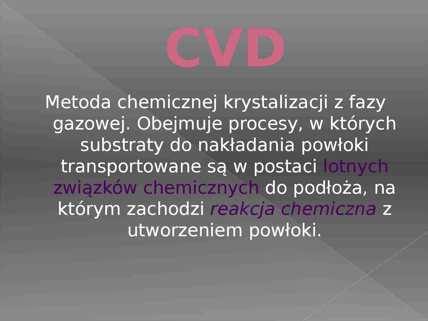Metoda chemicznej krystalizacji - prezentacja - strona 1