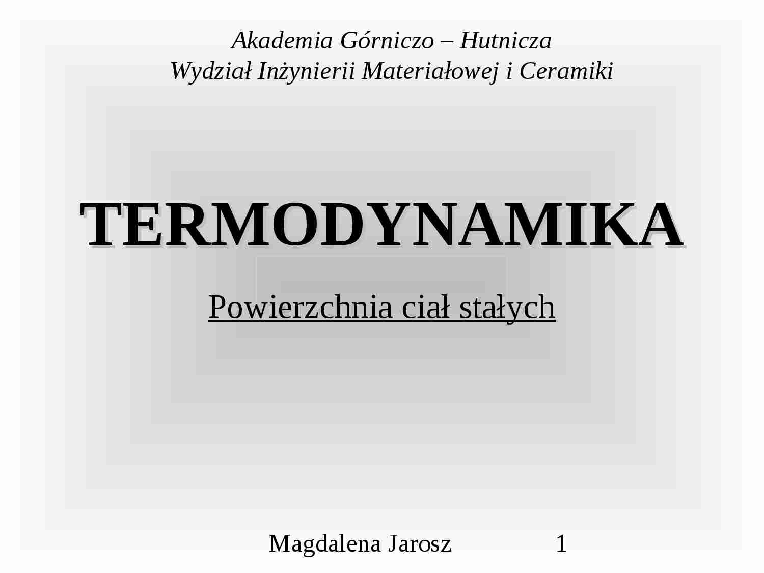 Termodynamika - prezentacja - strona 1