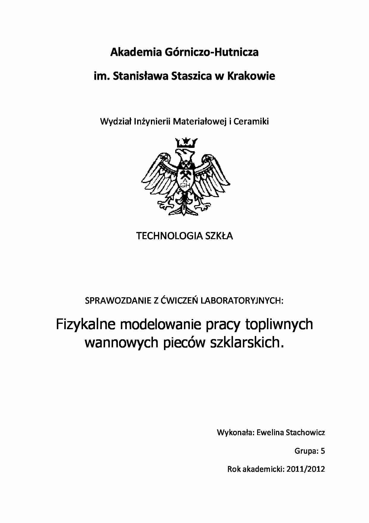 Technologia szkła - sprawozdanie - strona 1