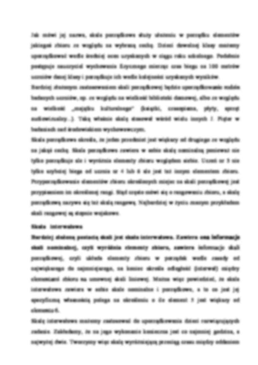 Skale nominalna, porządkowa, interwałowa, ilorazowa- omówienie (sem.IV) - strona 2