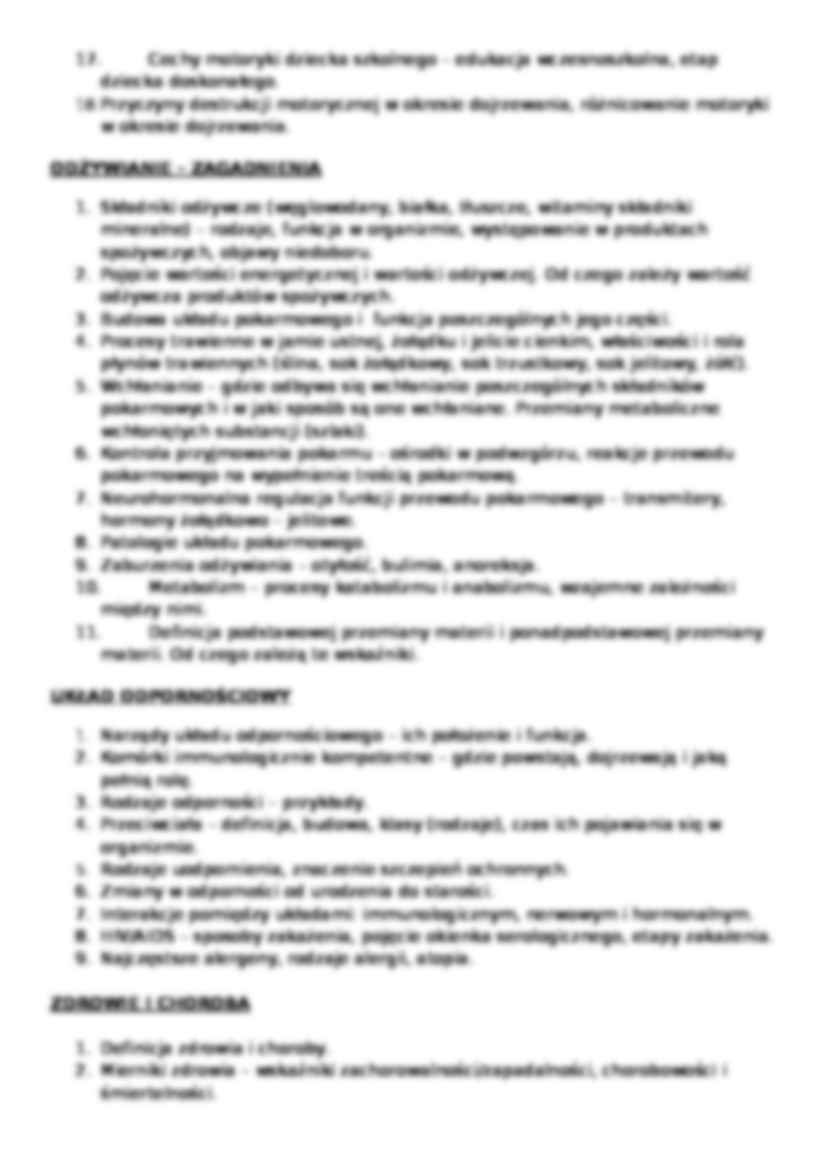 Biomedyczne podstawy - zagadnienia (sem.I) - strona 2