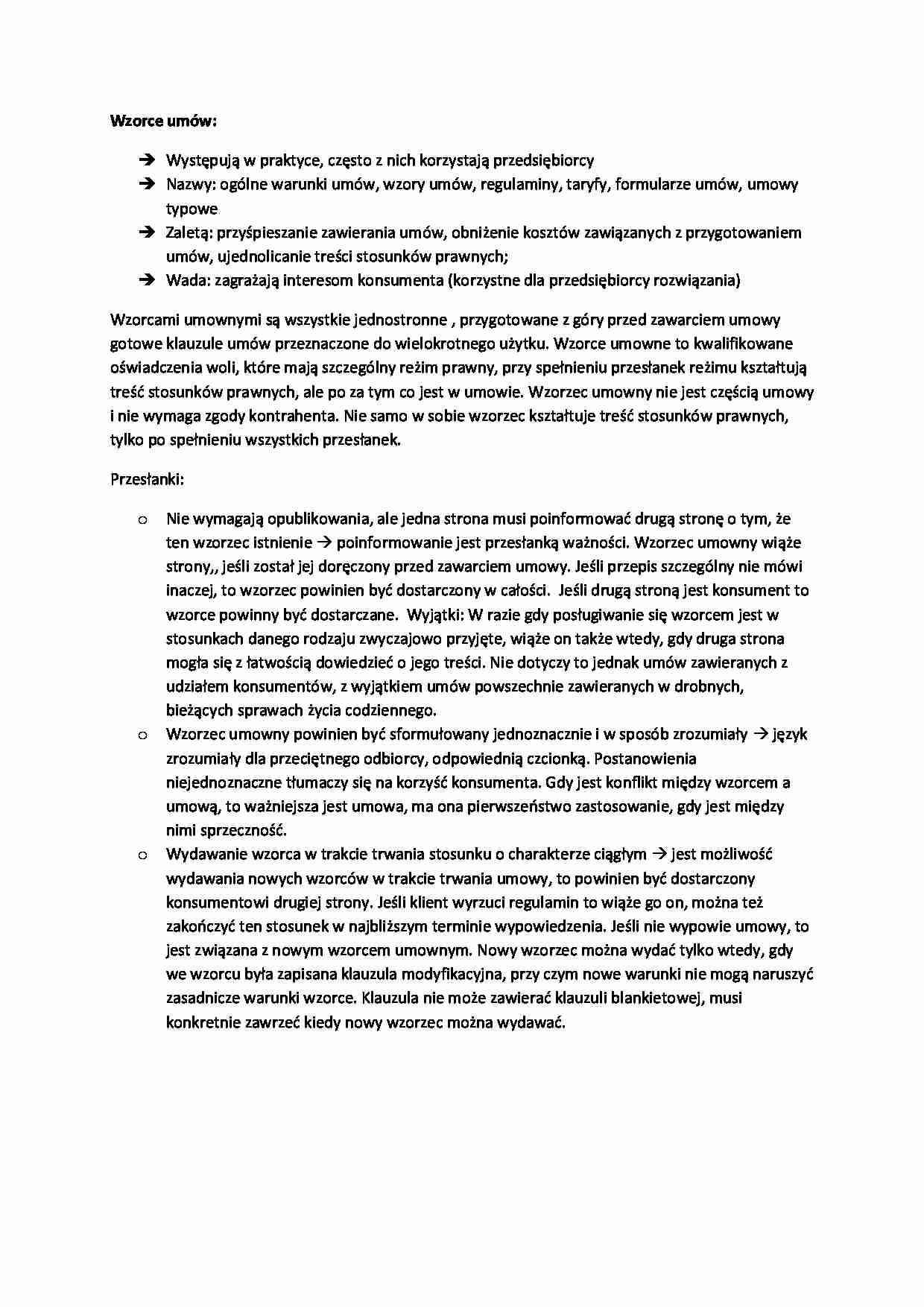 Wykład - wzorce umów (II sem) - strona 1