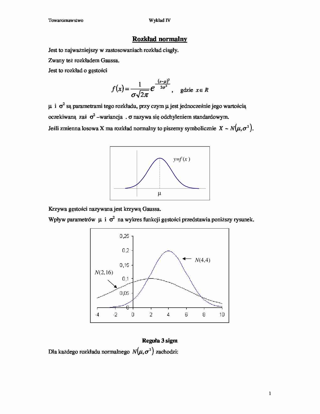 Rozkład normalny - terenoznastwo (sem. IV) (2) - strona 1