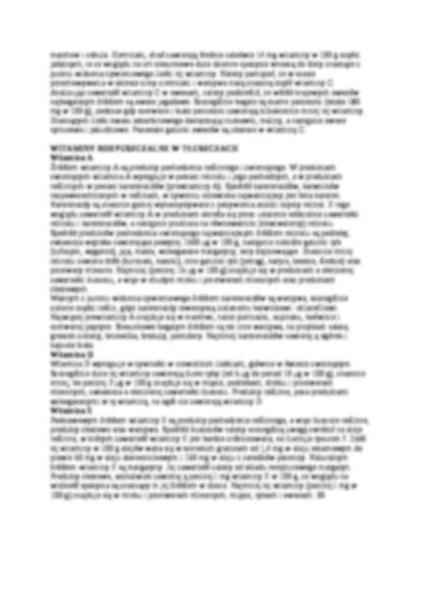 Stabilność witamin w procesach technologicznych, sem IV - strona 3
