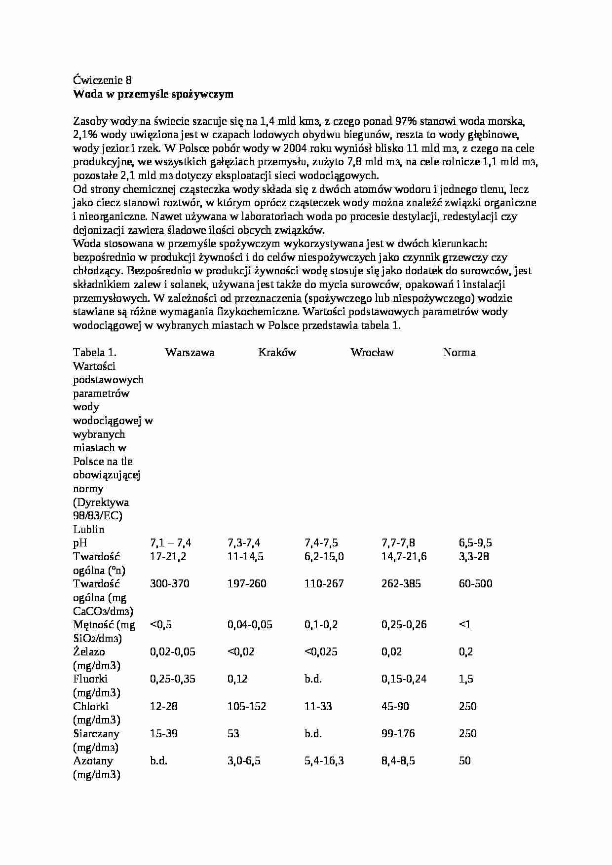 Woda w przemyśle spożywczym, sem IV - strona 1