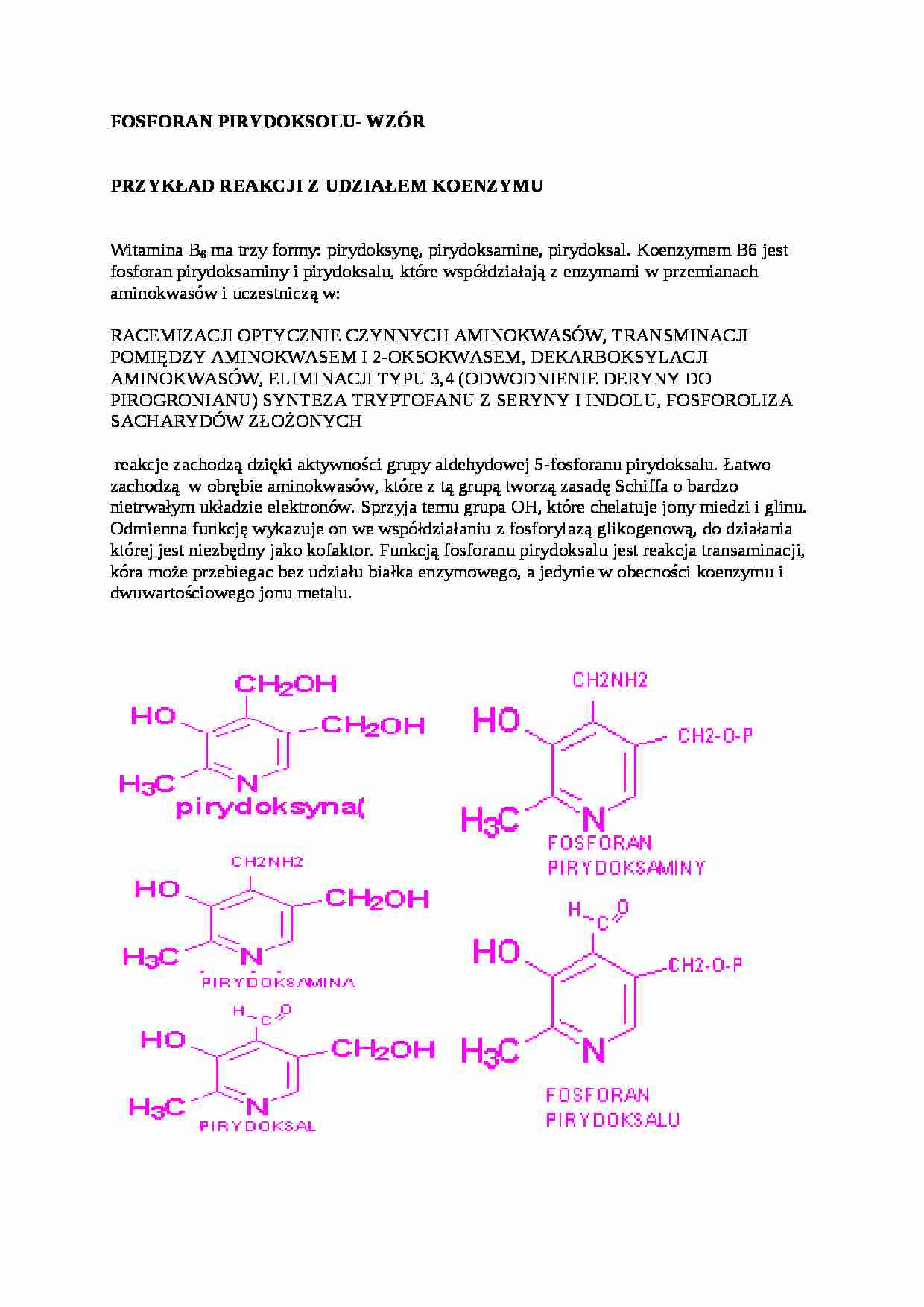 Wykład - fosforan pirydoksolu - strona 1