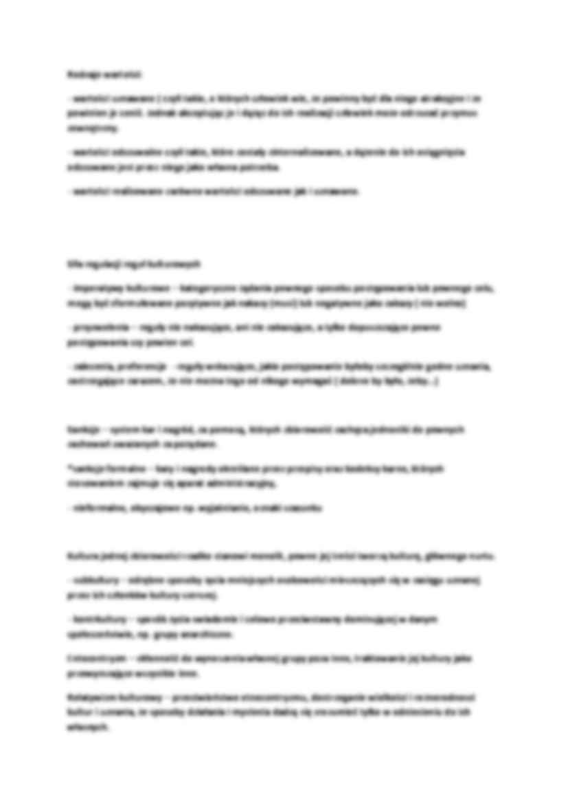 Socjologia  Kultura - notatki z 2 semestru - strona 2