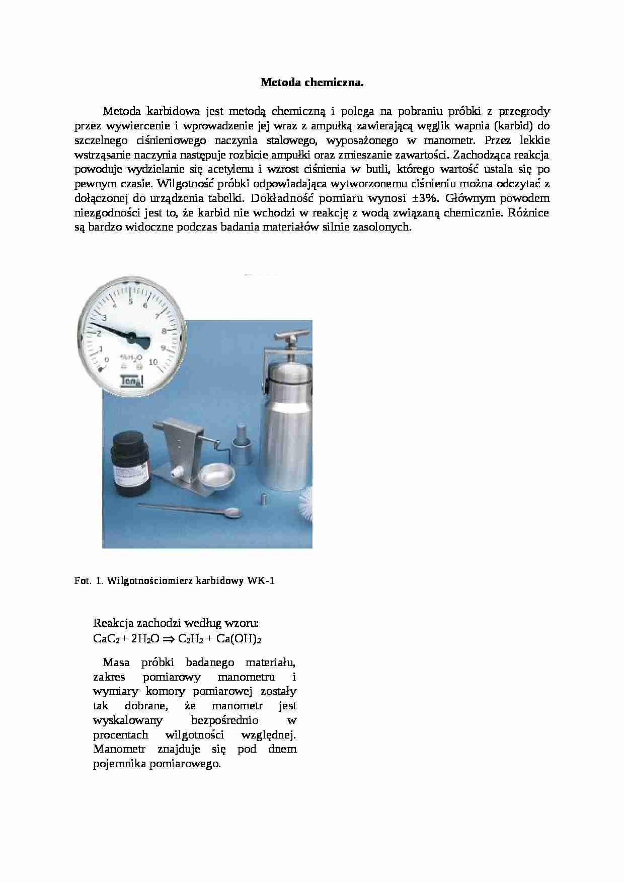 Metoda chemiczna - omówienie - strona 1