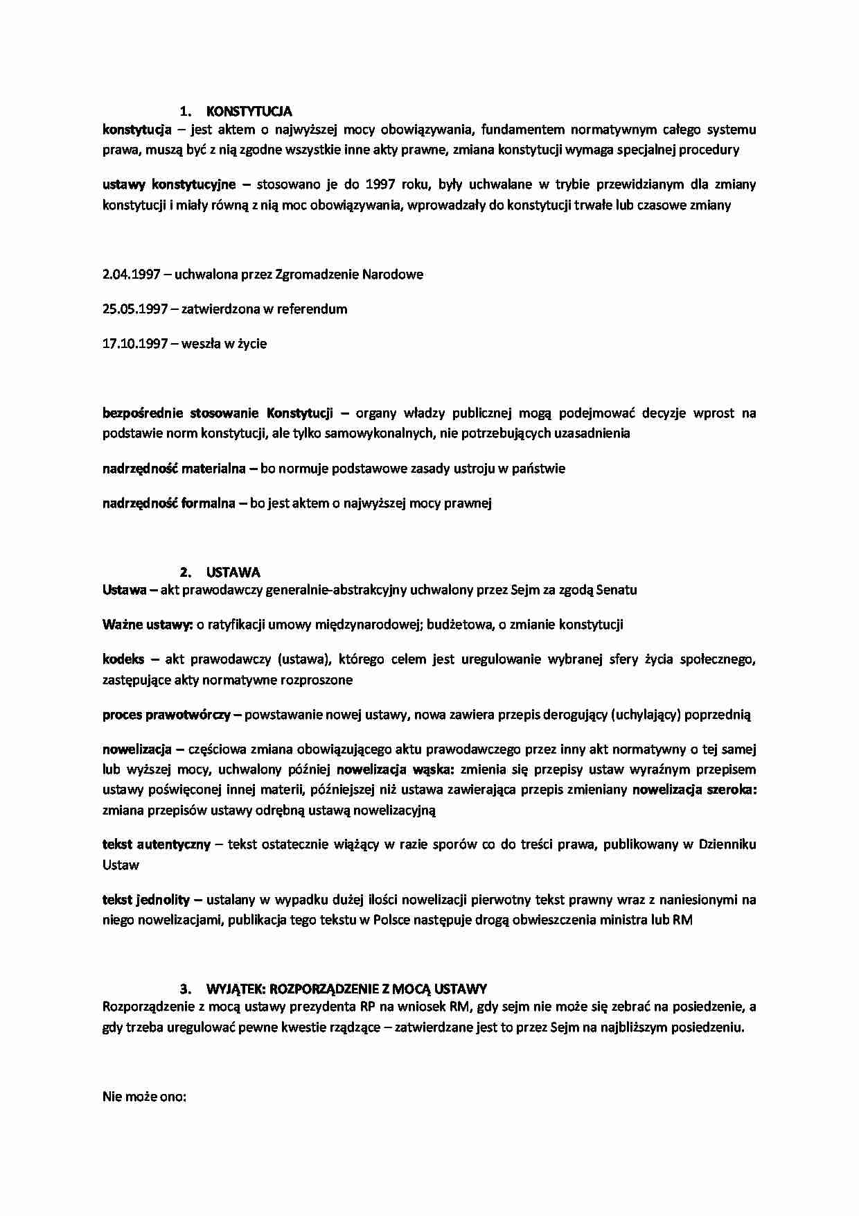 Hierarchia aktów prawnych w Polsce - omówienie  - strona 1