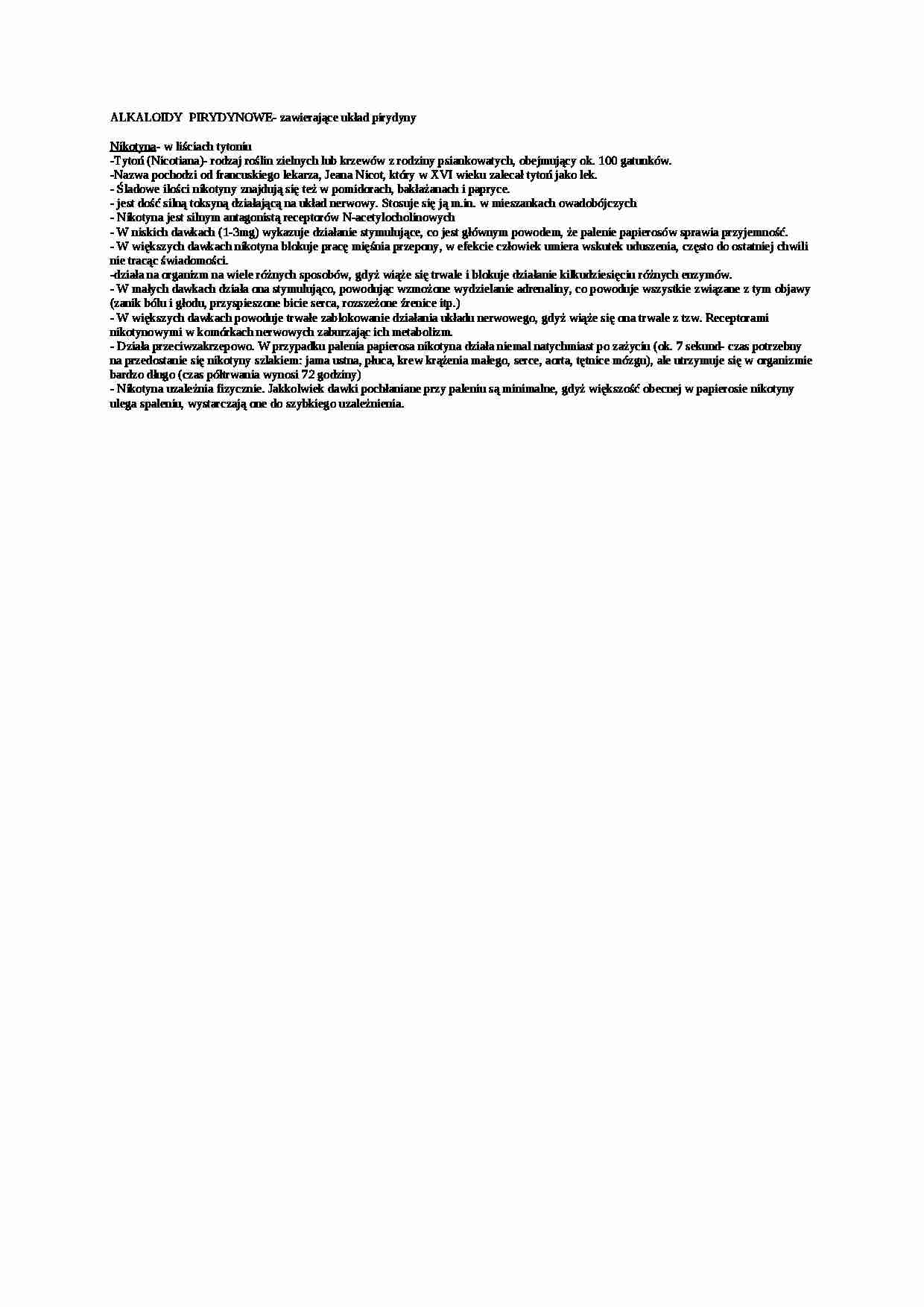 Wykład - alkaloidy pirydynowe - strona 1
