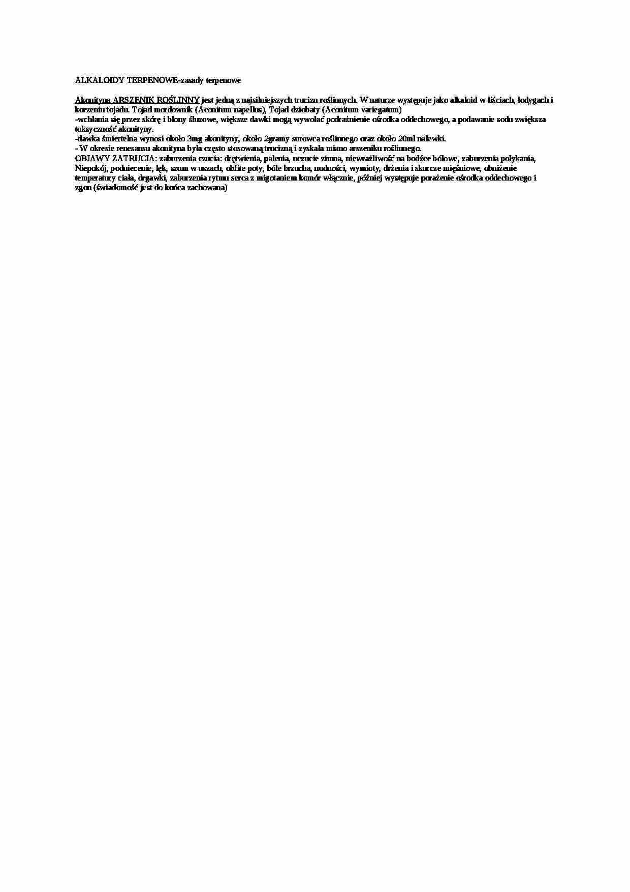Opracowanie - alkaloidy terpenowe - strona 1