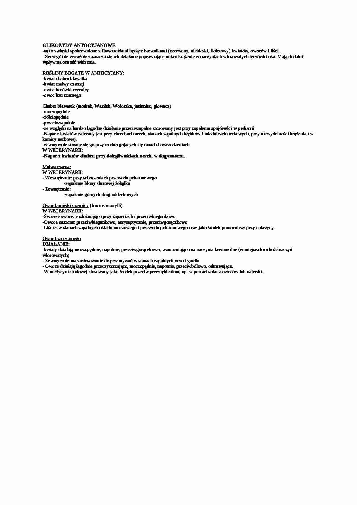 Wykład - glikozydy antocyjanowe - strona 1