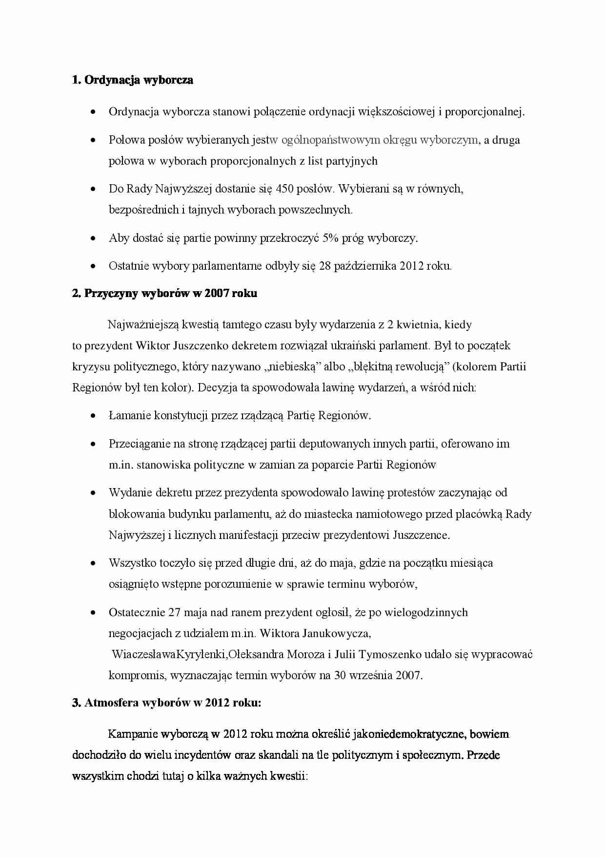 Ukraina system polityczny - wykład - strona 1