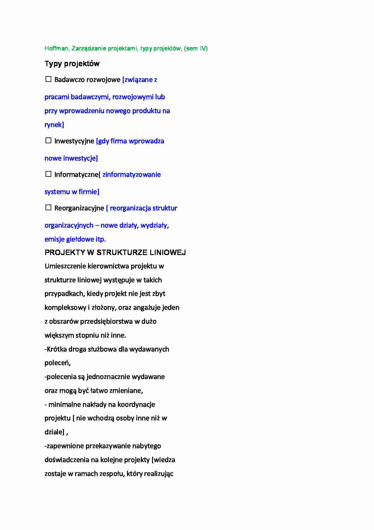 Typy projektów, (sem IV) - strona 1