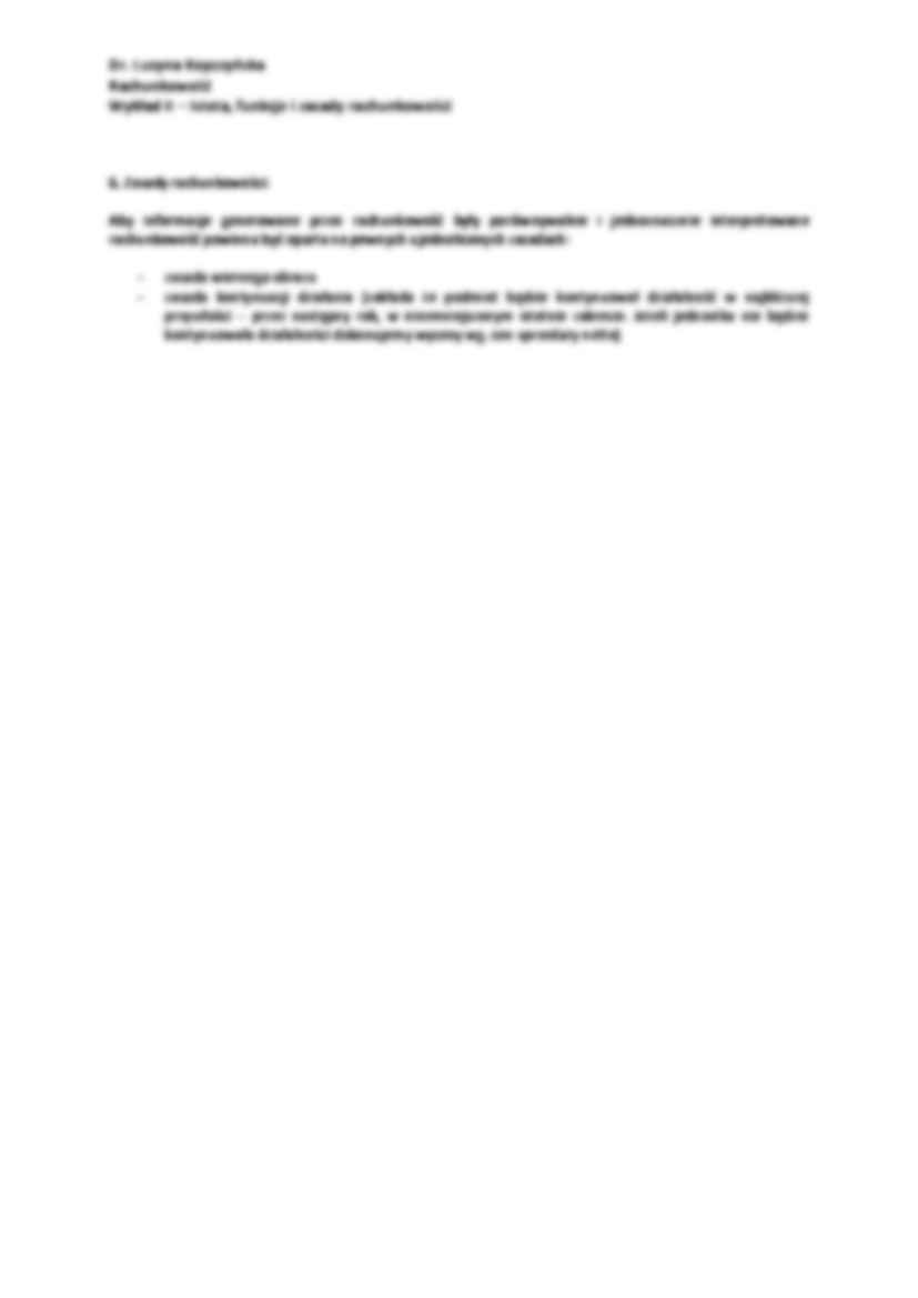 Istota, funkcje i zasady rachunkowości - wykład - strona 2