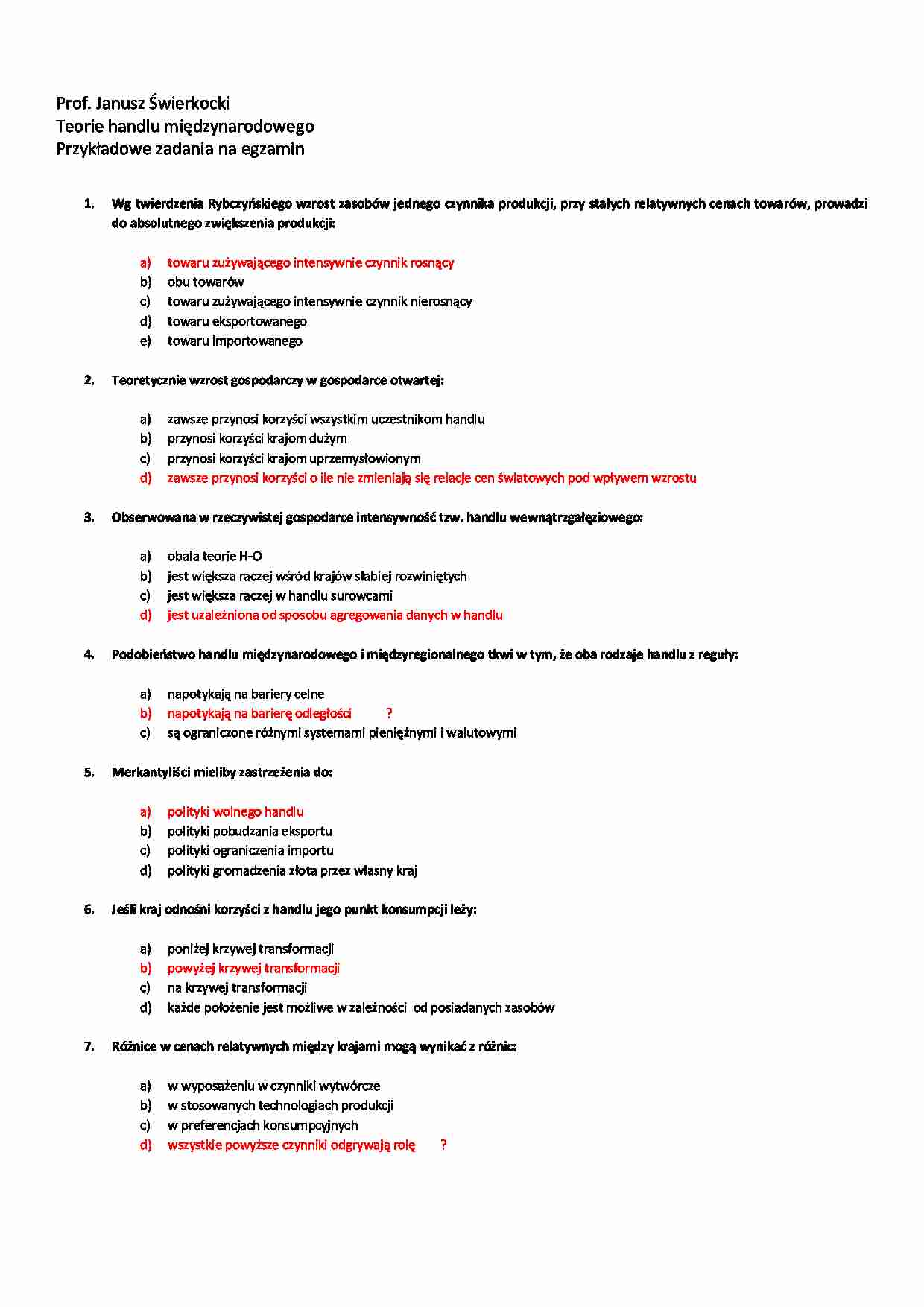 Przykładowe zadania na egzamin - wykład - strona 1