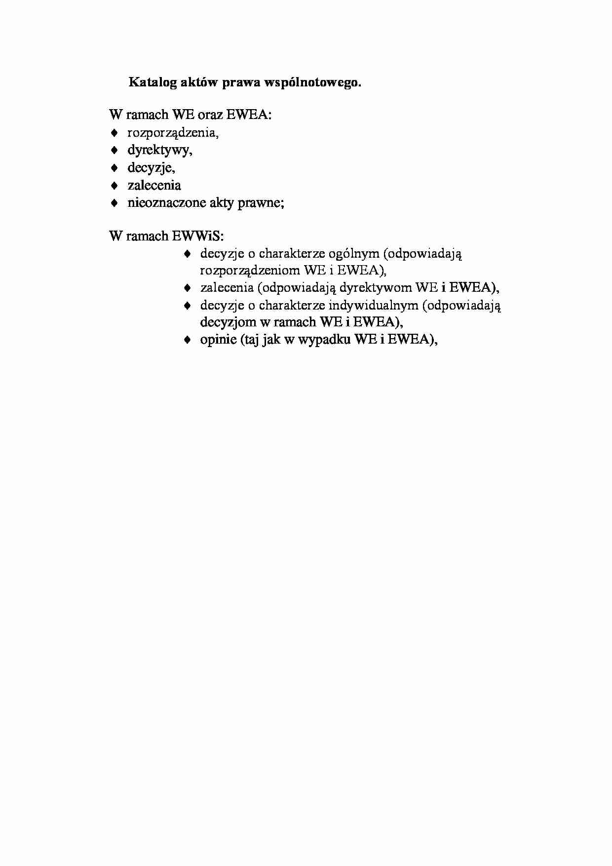 Katalog aktów prawa wspólnotowego-opracowanie - strona 1