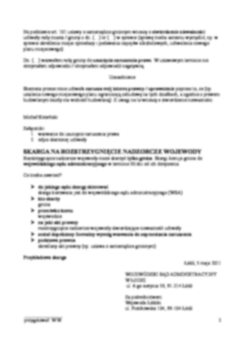 Prawo administracyjne - skargi - egzamin - strona 2