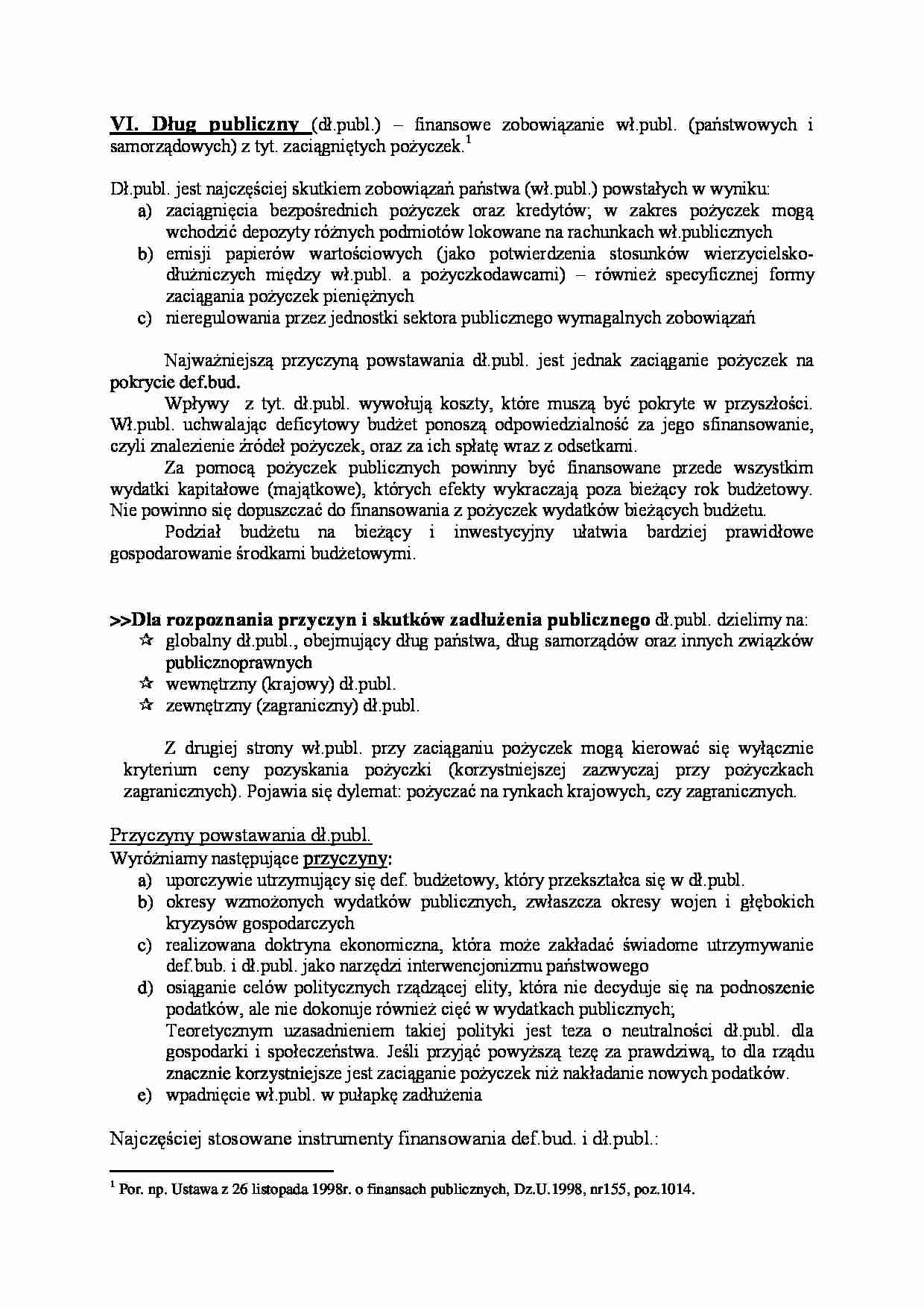 Dług publiczny -finansowe zobowiązanie wł.publ.  - strona 1