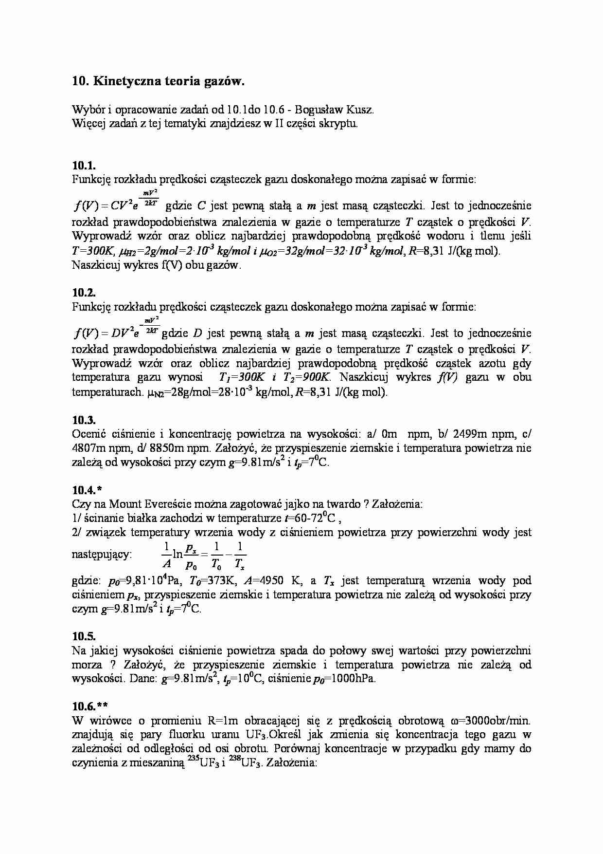 Kinetyczna teoria gazow - strona 1