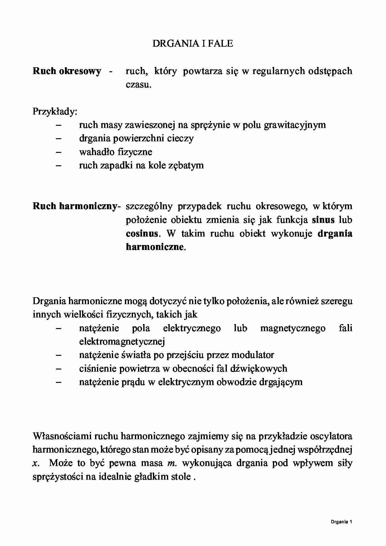 Drgania I Fale Sprawdzian Pdf Drgania i fale - Notatek.pl