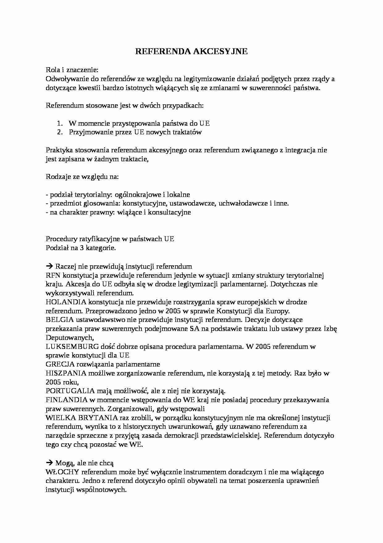 Polska w Procesie Integracji - referenda akcesyjne  - strona 1