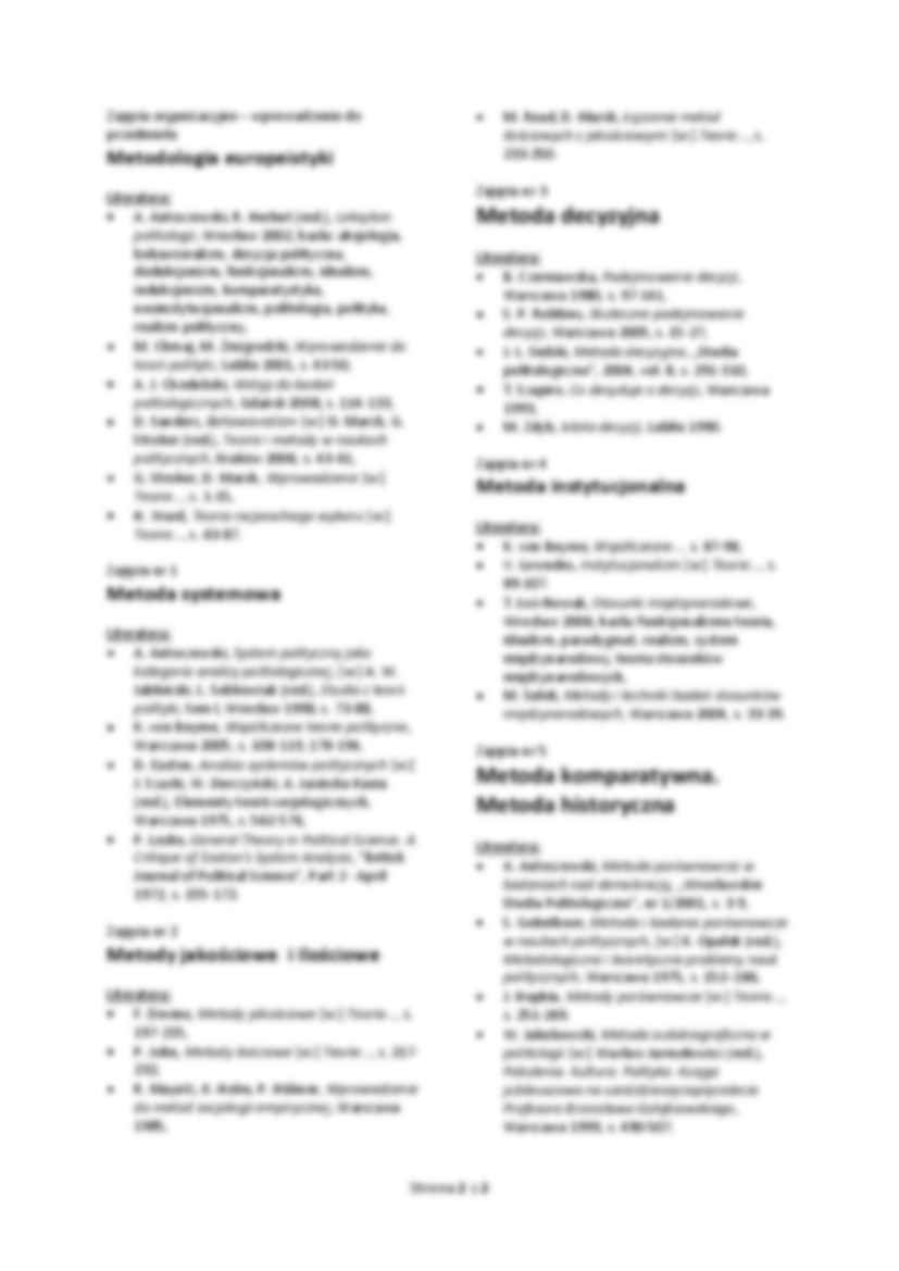 Metodologia Europeistyki - Syllabus  - strona 2