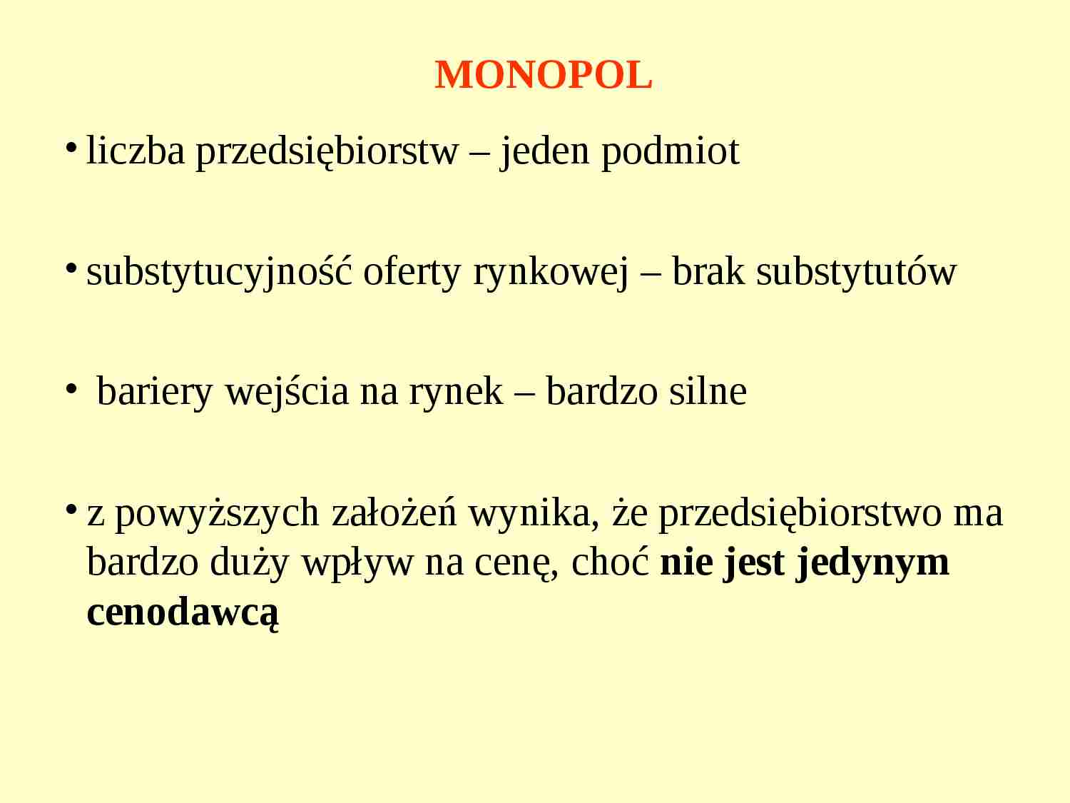 Monopol i monopolistyczna - prezentacja. - strona 1