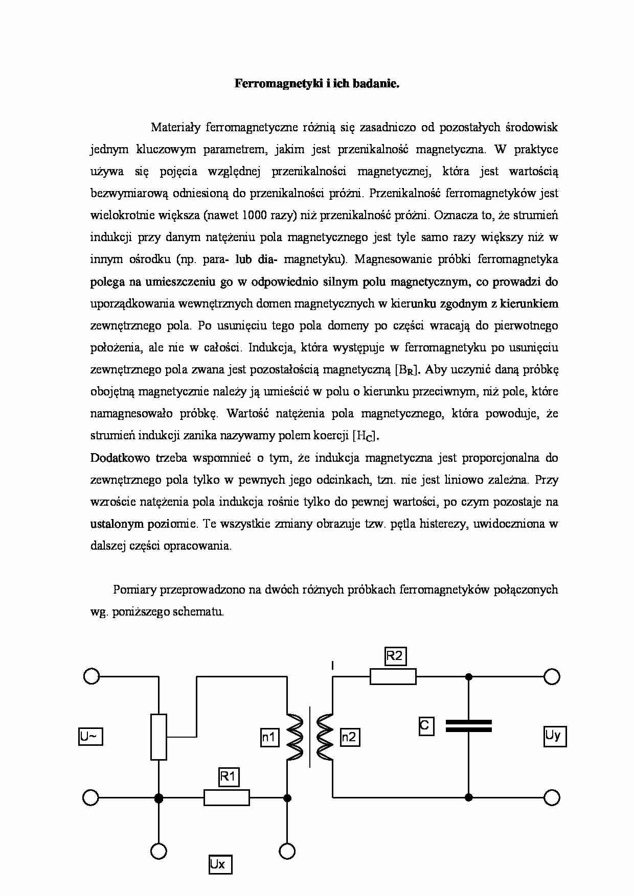 Ferromagnetyki i ich badanie - omówienie  - strona 1